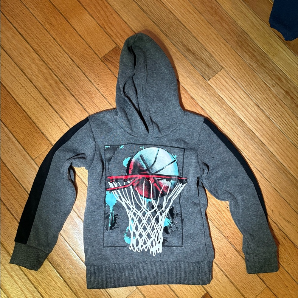 Gray Basketball Hoodie for Kids